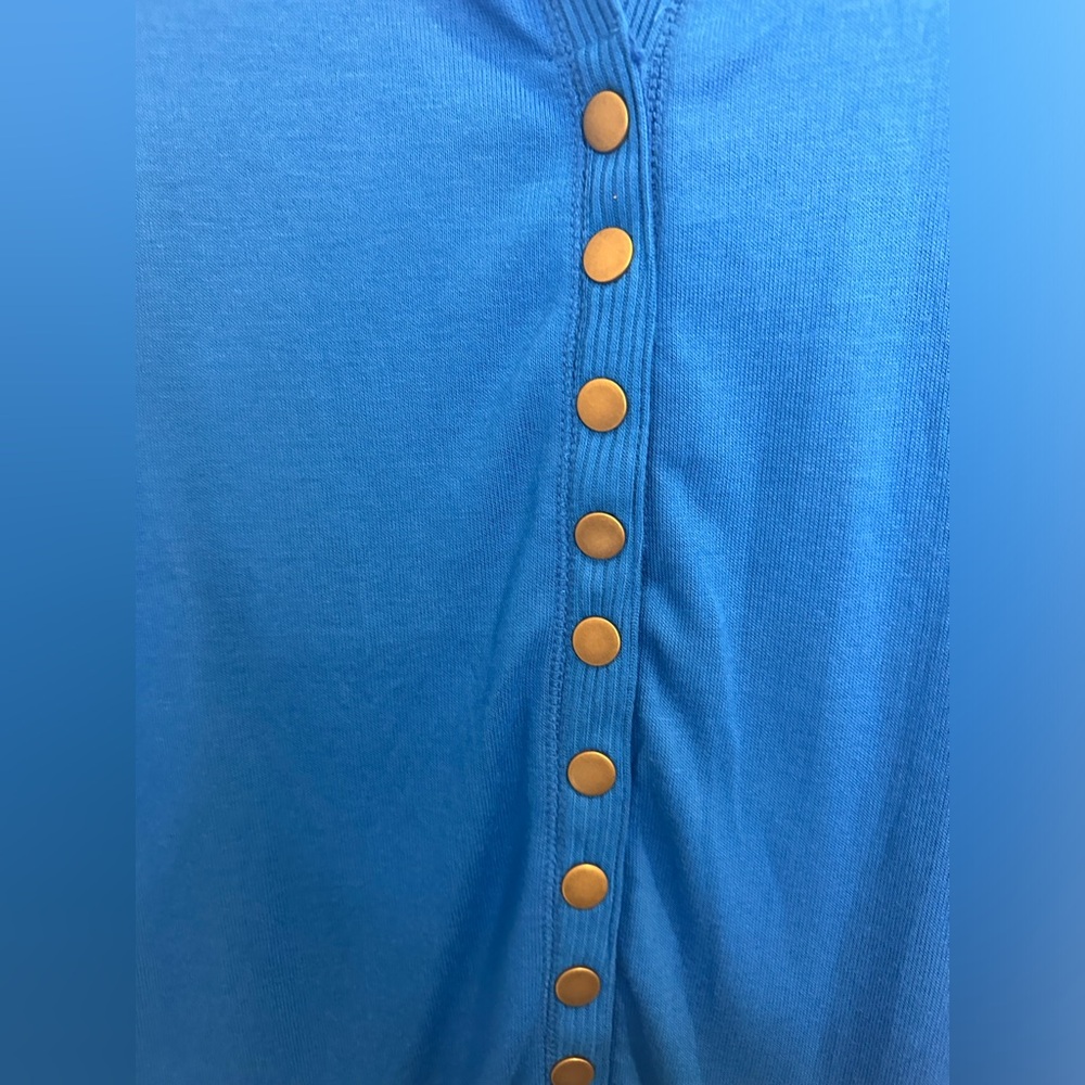 NEW Women’s Zenana Ocean Blue Snap Front Cardigan Women’s Med-Lg Long Sleeve - Picture 3 of 4